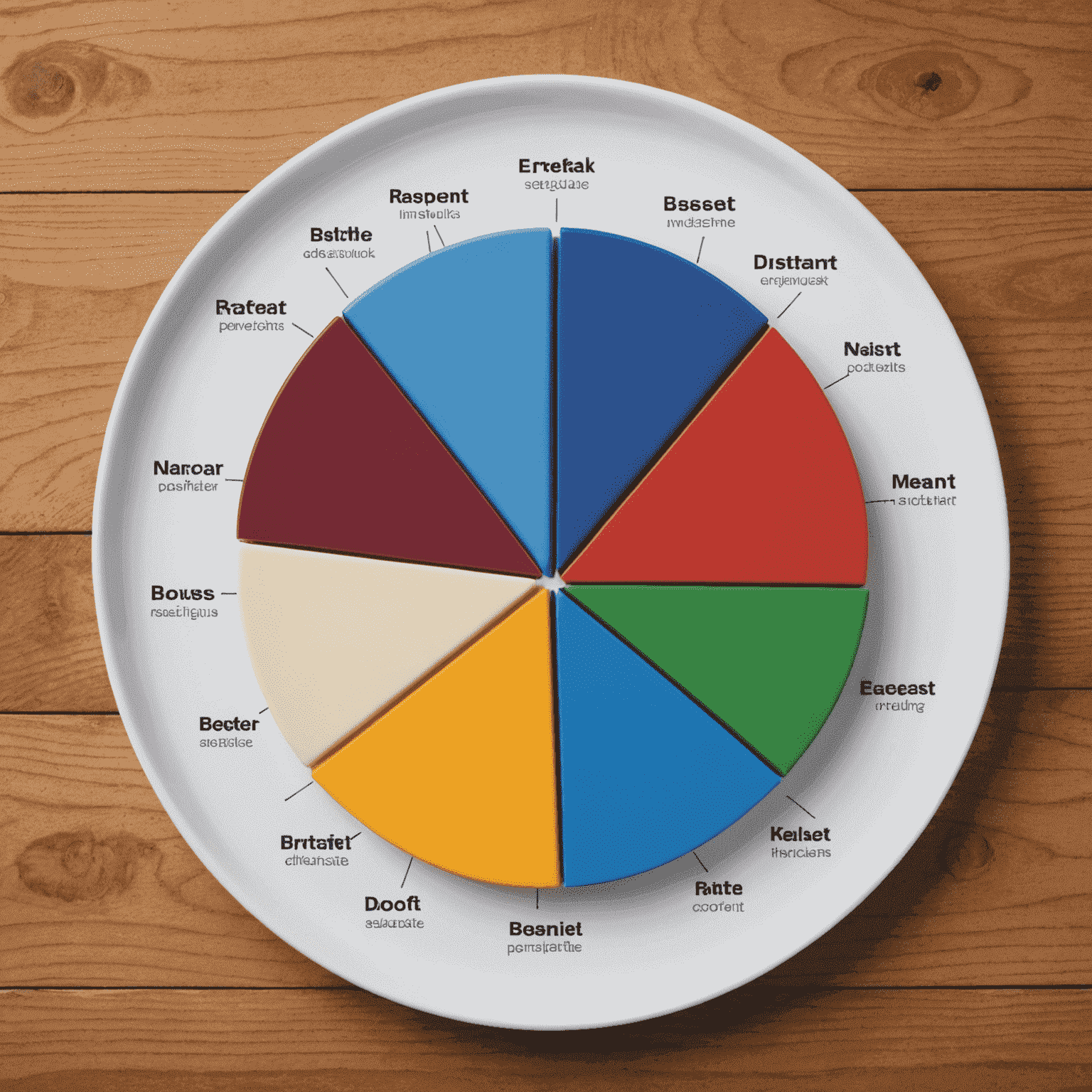 A pie chart showing different asset classes such as stocks, bonds, real estate, and commodities, illustrating a diversified investment portfolio.