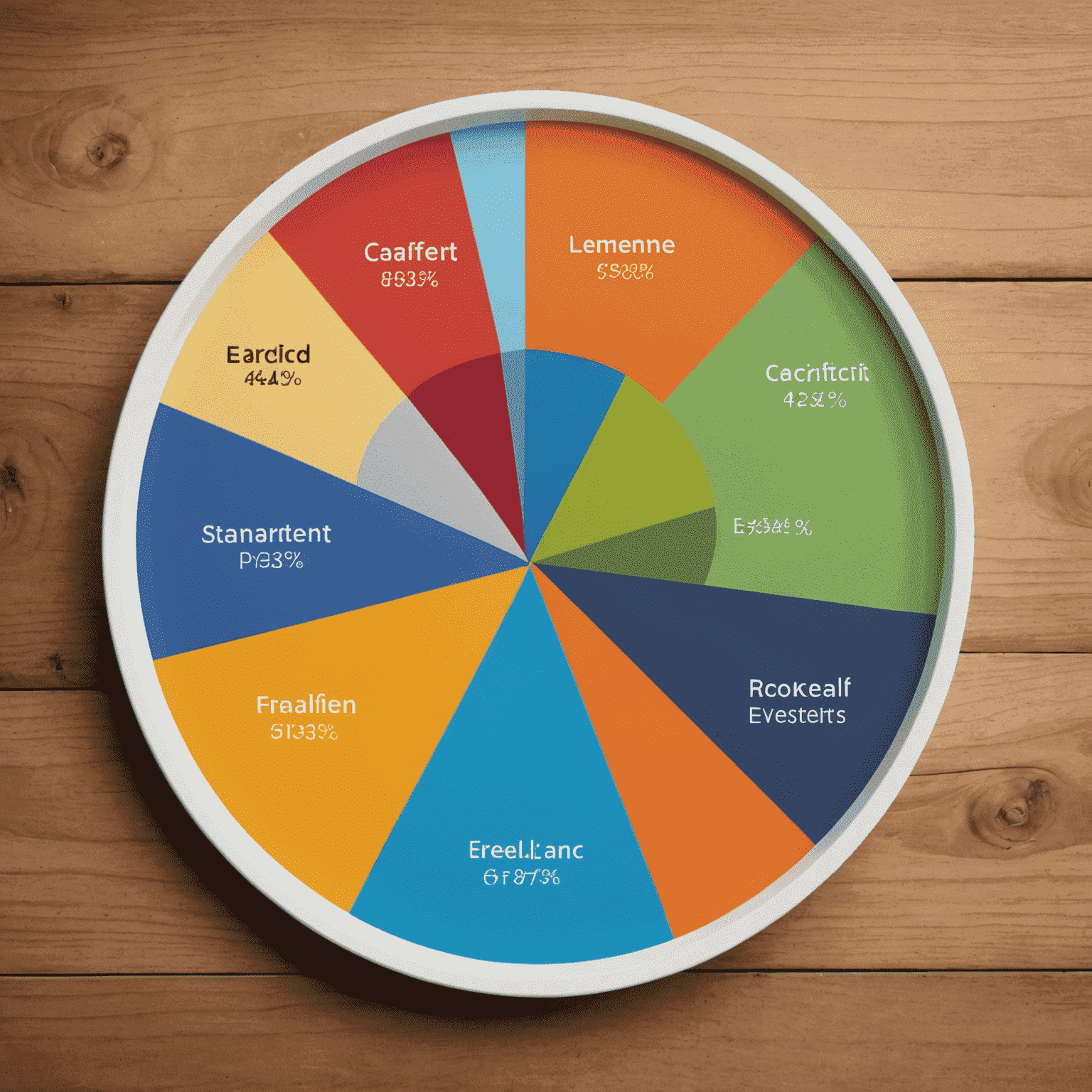 A pie chart showing various asset classes and sectors, illustrating the concept of a diversified investment portfolio